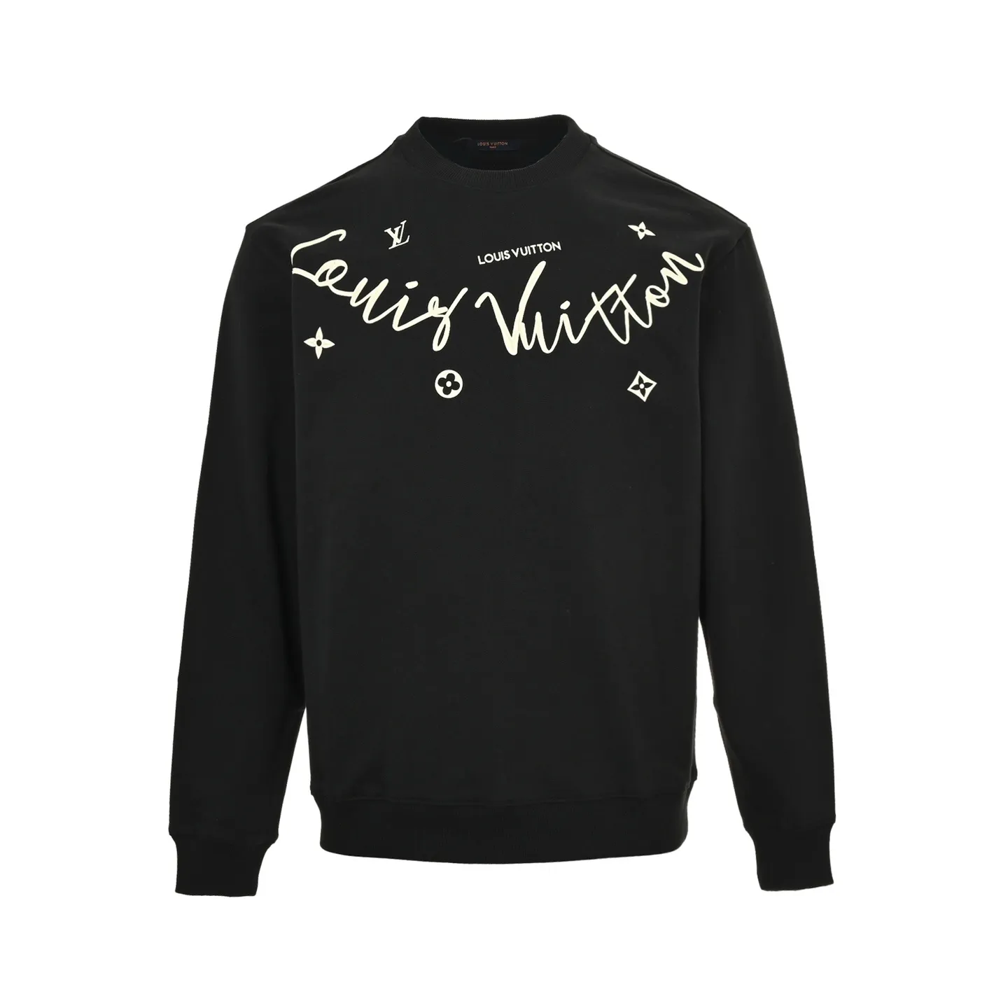 Louis Vuitton/Louis Vuitton 25Fw cursive signature letter print crew neck sweatshirt